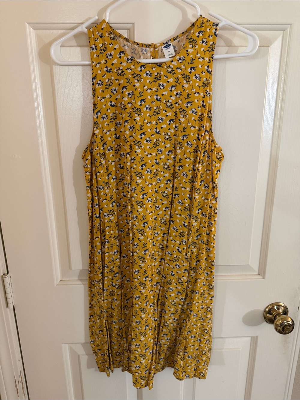 Old Navy Woven Swing Yellow Floral Dress
